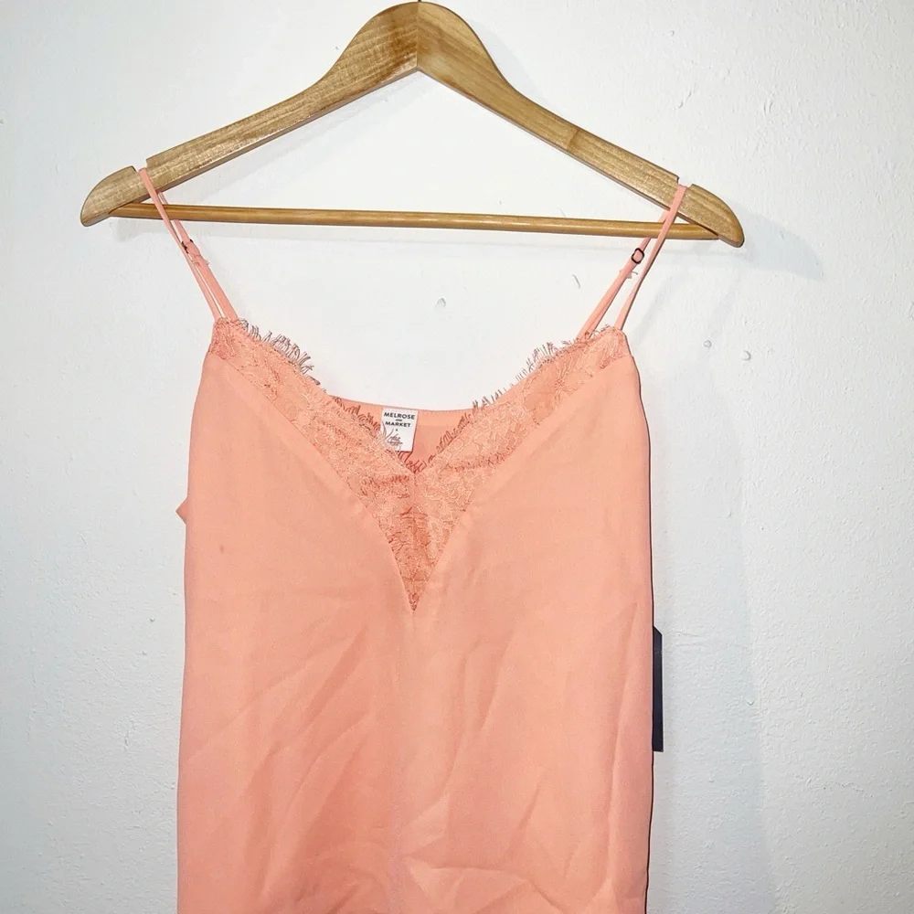 Melrose and market peach lined lace tank top new - Picture 2 of 11